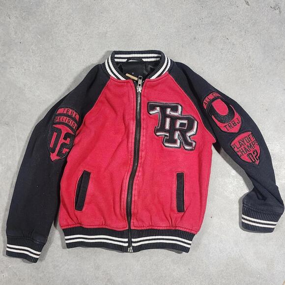 True Religion Other - True Religion Red and Black Letterman Jacket Size 4T